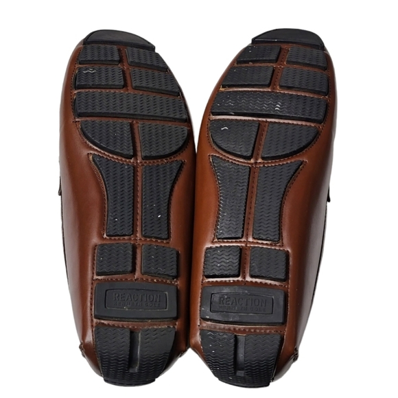 Kenneth Cole Reaction Brown Faux Leather Sound Driver Men's Loafers. 10MED - Picture 7 of 8